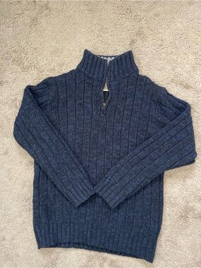 Half-Zip Ribbed Sweater in Navy
